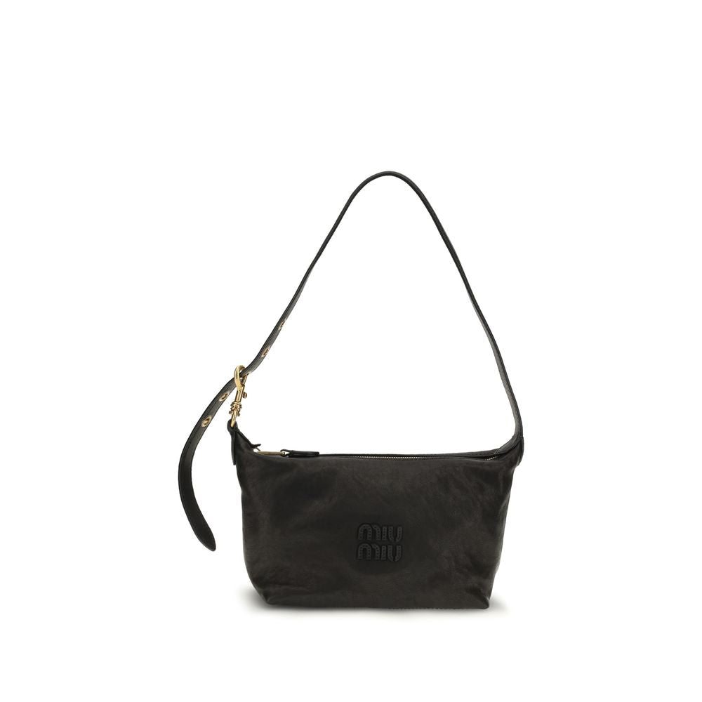Miu Miu Schwarze Schultertasche aus Wildleder – Produktansicht 1 | Arca Lucia