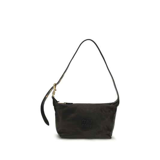Miu Miu Schwarze Schultertasche aus Wildleder – Produktansicht 1 | Arca Lucia