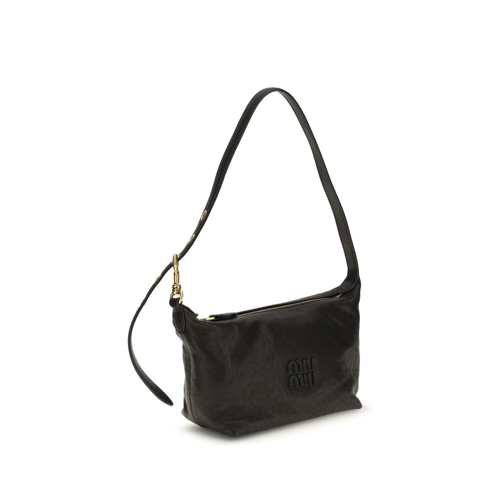 Miu Miu Schwarze Schultertasche aus Wildleder – Produktansicht 2 | Arca Lucia