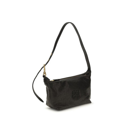 Miu Miu Schwarze Schultertasche aus Wildleder – Produktansicht 2 | Arca Lucia