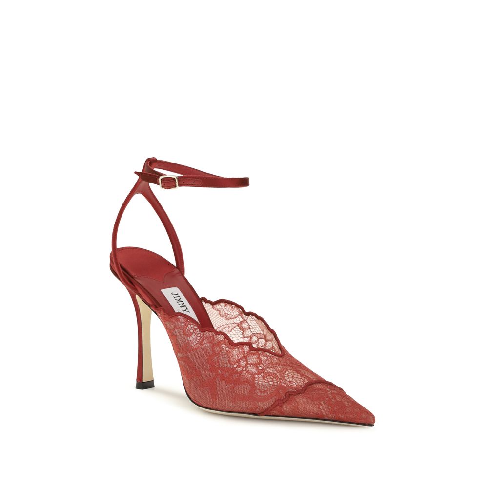 Jimmy Choo Rote Stoffpumps mit hohem Absatz – Produktansicht 2 | Arca Lucia