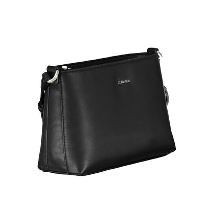Calvin Klein Borsa a spalla nera in poliestere riciclato