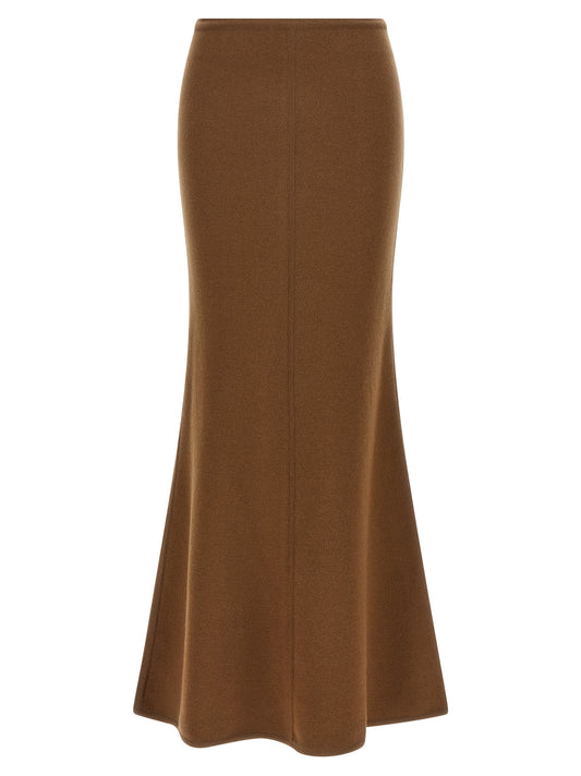 Max Mara Piuma Brauner langer Woll-Kaschmir-Rock