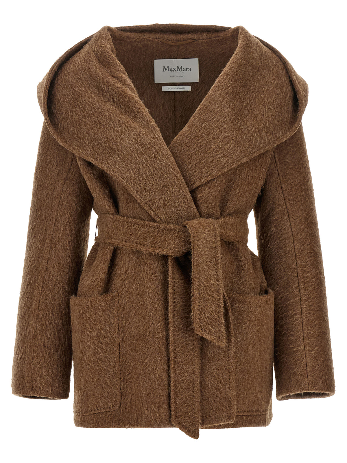 Max Mara Cappotto Golf marrone in pelo di cammello e mohair