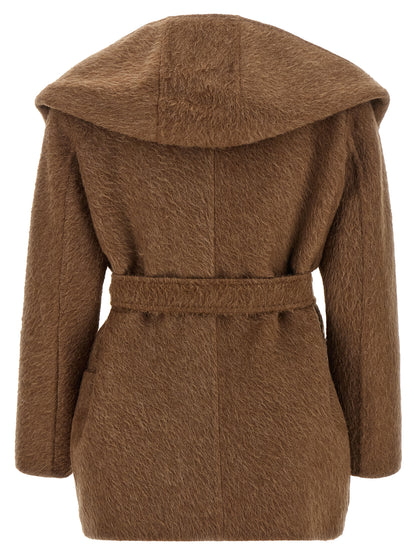 Max Mara Cappotto Golf marrone in pelo di cammello e mohair