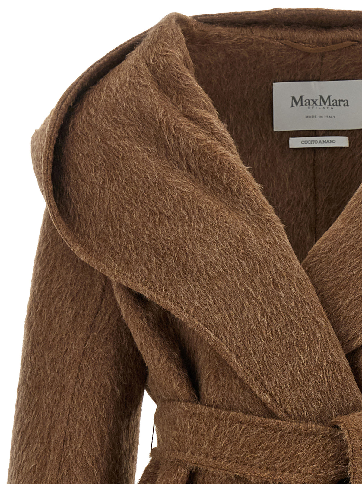 Max Mara Cappotto Golf marrone in pelo di cammello e mohair