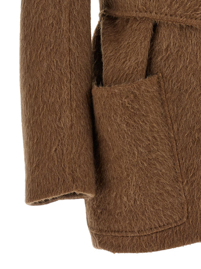 Max Mara Cappotto Golf marrone in pelo di cammello e mohair