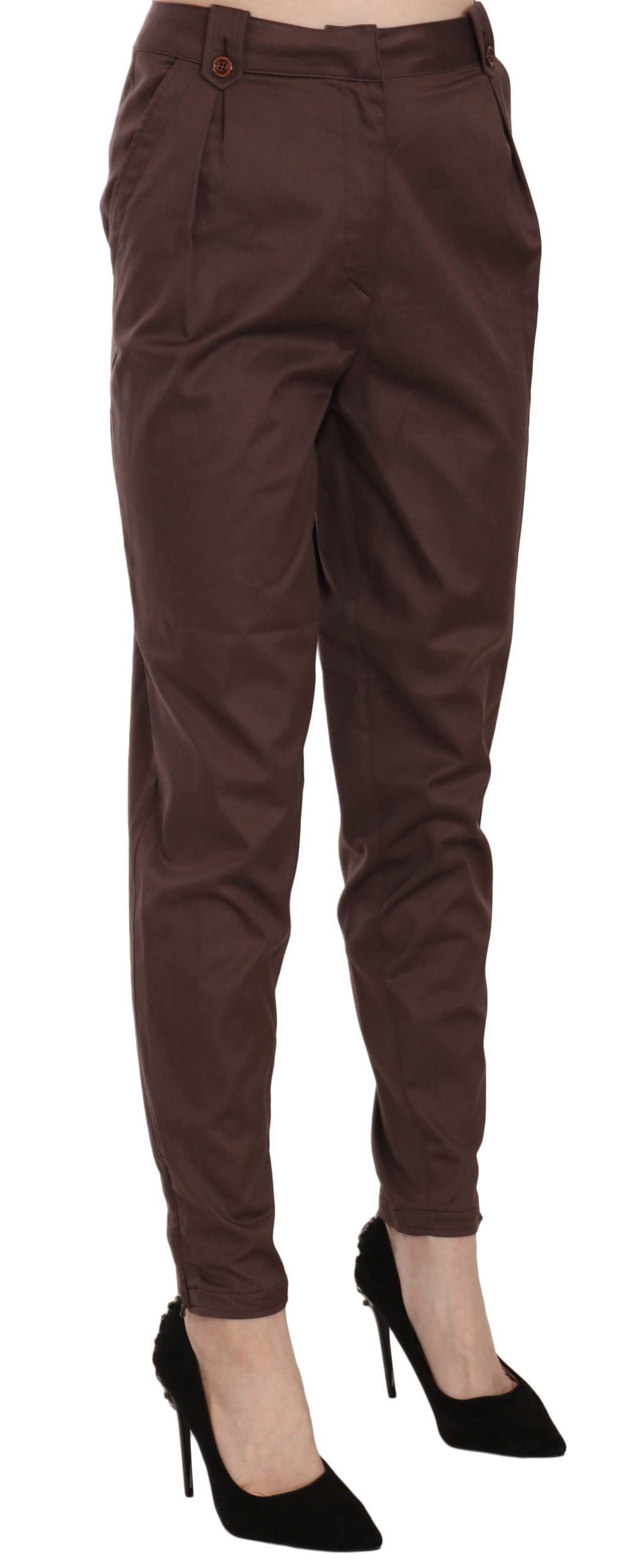 Just Cavalli Braun hoch taillierte, formelle Hose Hose