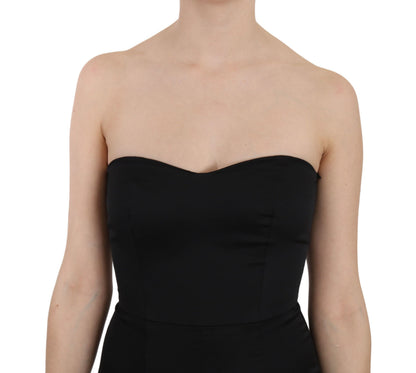 John Richmond Schwarzes paillettenbesetztes Ballkleid mit Ausschnitt