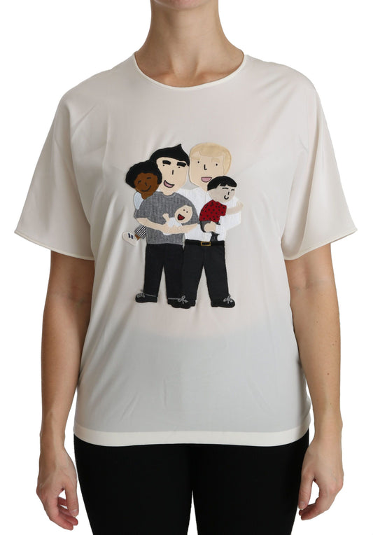 Dolce & Gabbana #DGFamily Blusa Bianca con Patch in seta