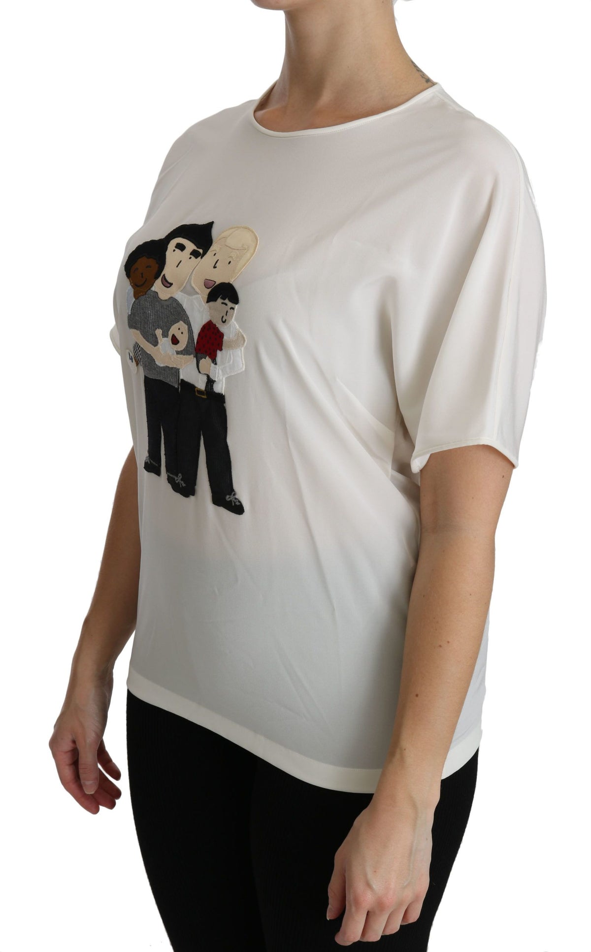 Dolce & Gabbana #DGFamily Blusa Bianca con Patch in seta