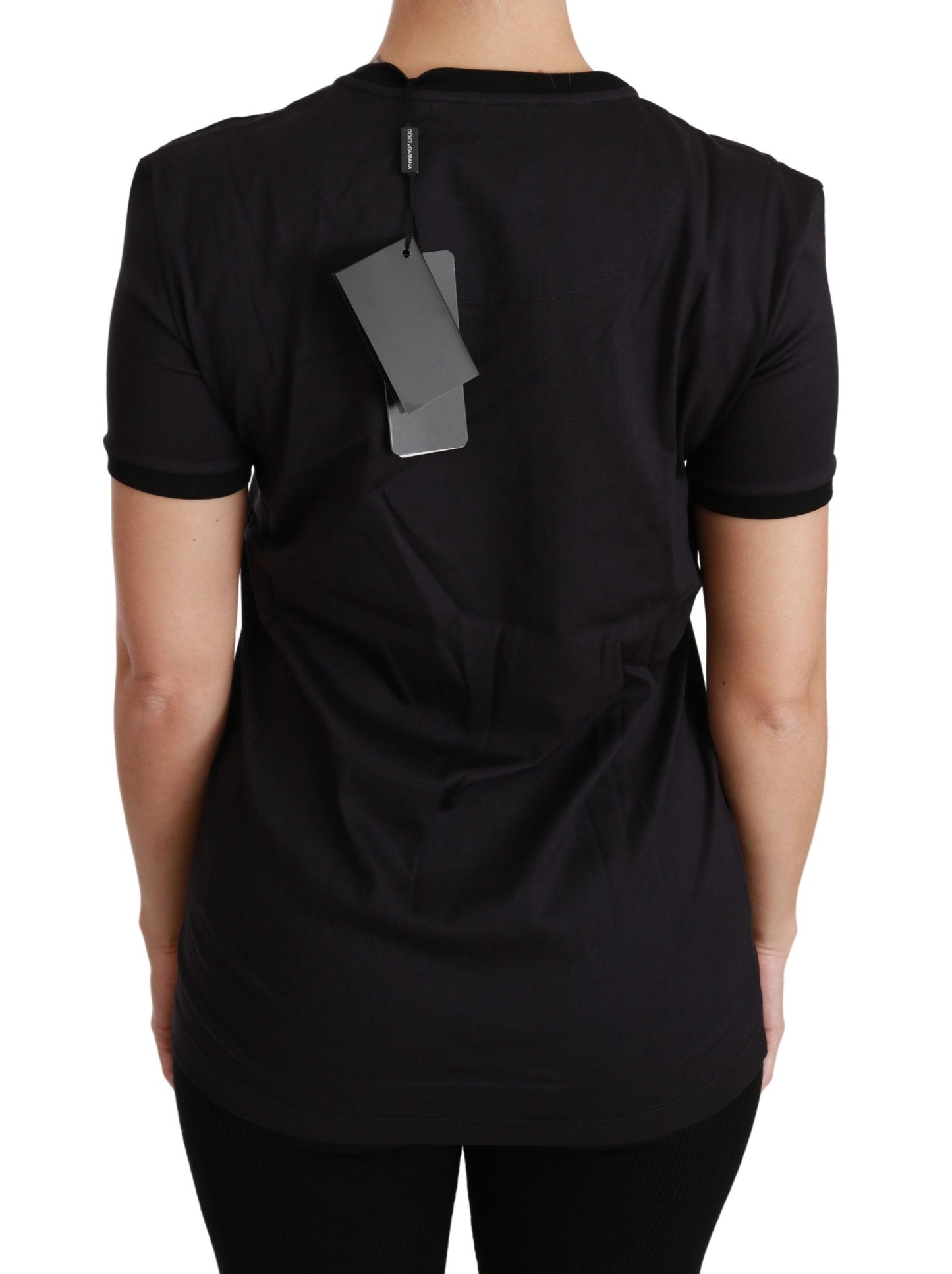 Dolce & Gabbana Schwarzes #ImAChristmasTree Crewneck Top T-shirt