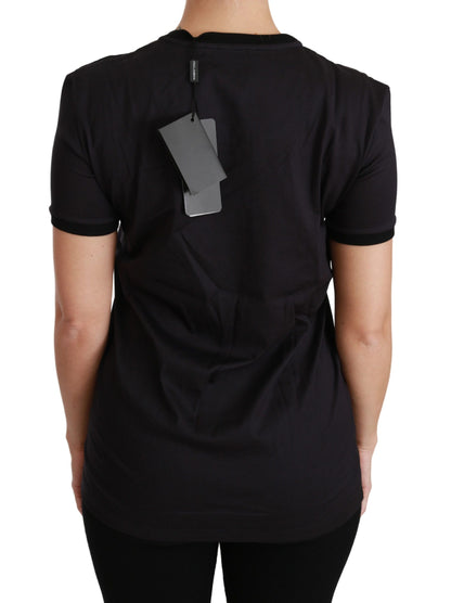Dolce & Gabbana Schwarzes #ImAChristmasTree Crewneck Top T-shirt