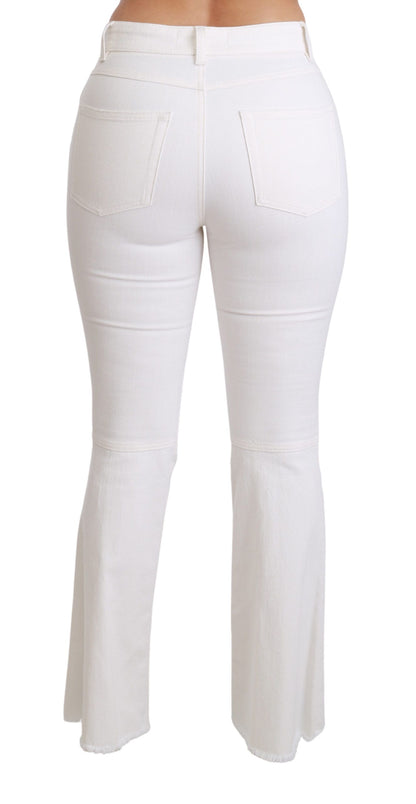 Dolce & Gabbana Weiße Herz-Hose aus Stretch-Baumwolle