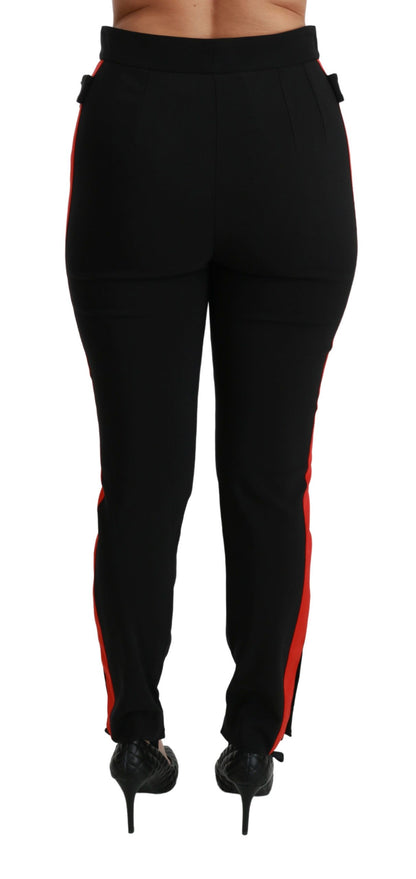 Dolce & Gabbana Schwarze Skinny Stretch-Fuchskopf-Baumwollhose
