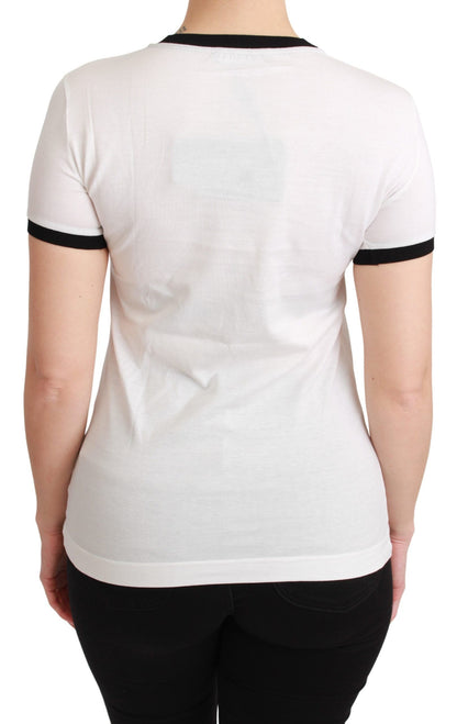 Dolce & Gabbana Weißes YEAR OF THE PIG Top Baumwoll-T-Shirt