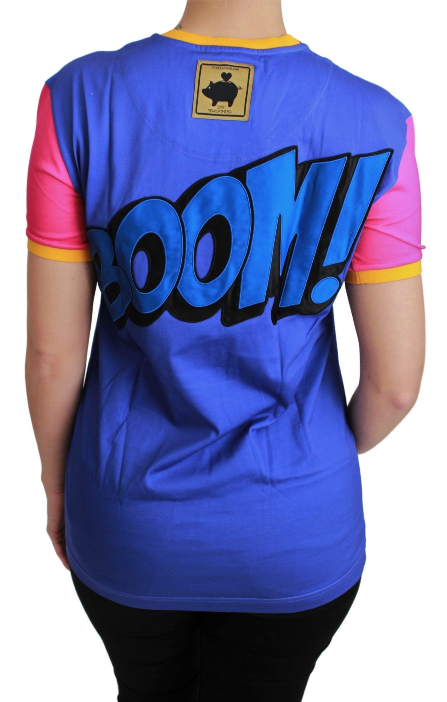 Dolce & Gabbana Lila PIG SUPERGIRL Top Baumwoll-T-Shirt