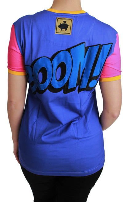 Dolce & Gabbana Lila PIG SUPERGIRL Top Baumwoll-T-Shirt