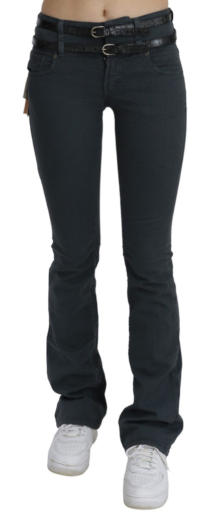 John Galliano Graue Mid Waist Slim Flared Denim-Hosenjeans