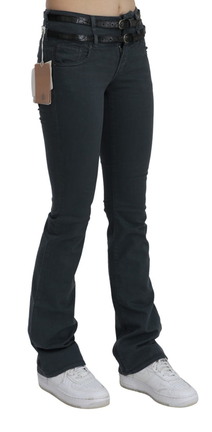 John Galliano Graue Mid Waist Slim Flared Denim-Hosenjeans