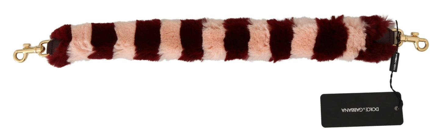 Dolce & Gabbana Rosa Rotes Lapin Pelz Accessoire Schulterriemen