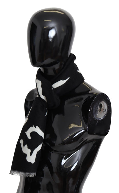 Givenchy Schwarz Weiß Wolle Unisex Winter Warm Schal Wrap Schal