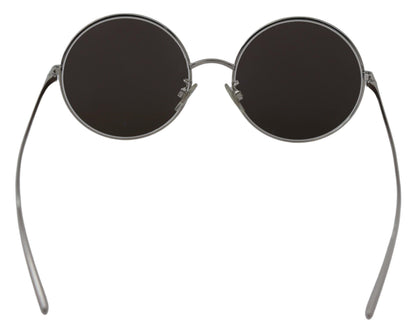 Dolce & Gabbana Versilberte runde graue Sonnenbrillen für Frauen