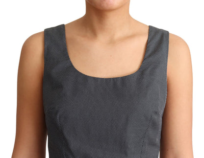 Dolce & Gabbana Schwarzes gepunktetes A-Linien-Kleid aus Baumwolle