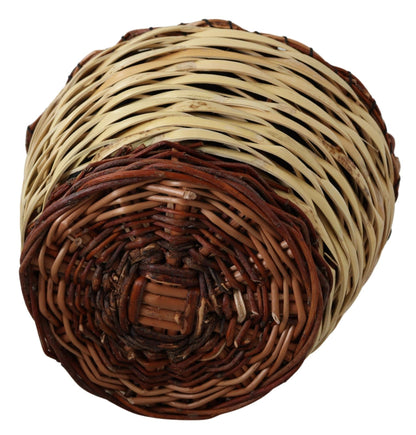 Dolce & Gabbana Beige Holz Weide Rattan Korb Tragetasche