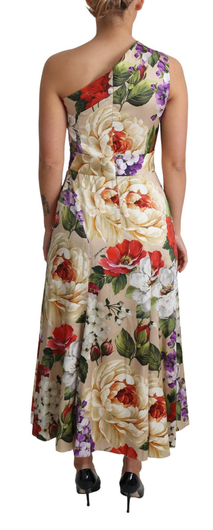 Dolce & Gabbana Print Seiden-Stretch-One-Shoulder-Kleid Floral