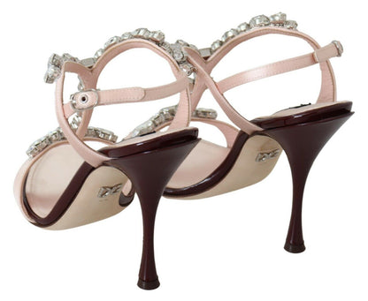 Dolce & Gabbana Rosa Kristalle Heels Keira Sandalen