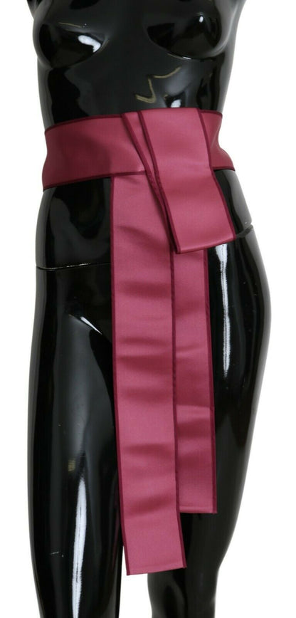 Dolce & Gabbana Pinker breiter Taillengürtel aus 100% Seide mit 3-Knopf-Verschluss