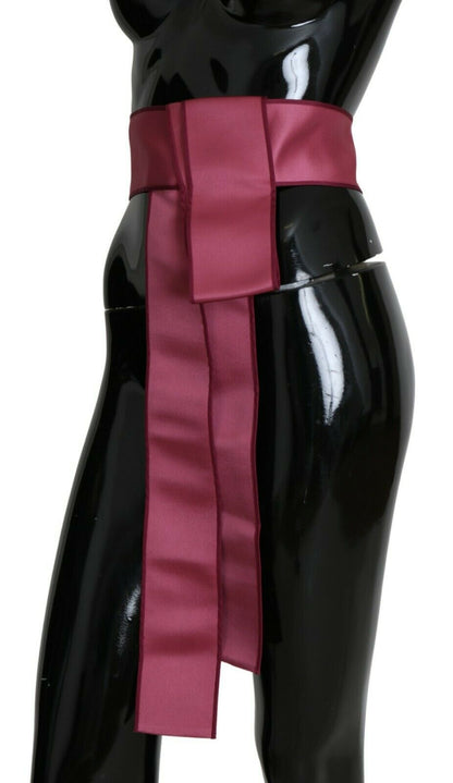 Dolce & Gabbana Pinker breiter Taillengürtel aus 100% Seide mit 3-Knopf-Verschluss