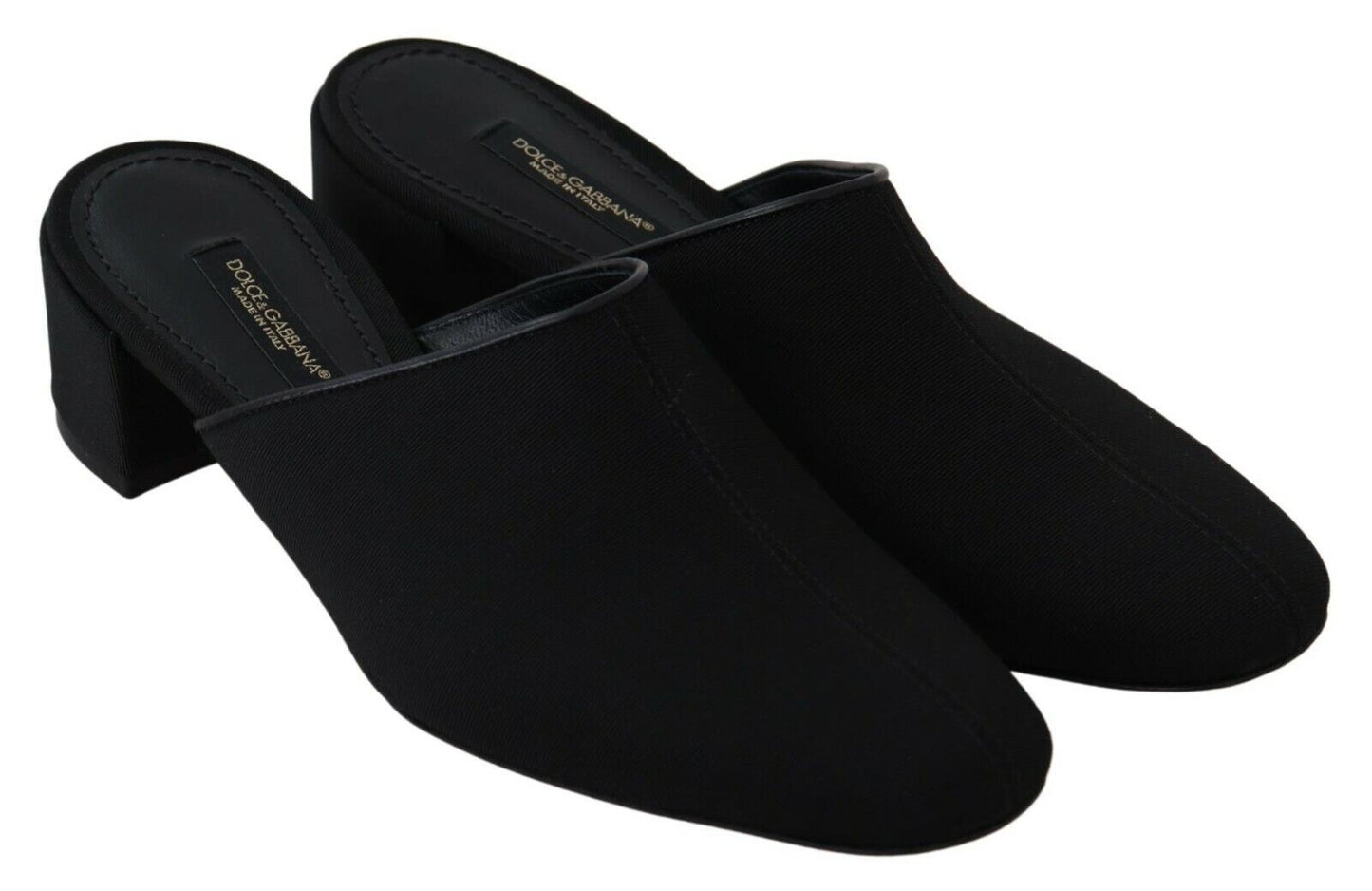 Dolce & Gabbana Schwarze Grosgrain-Sandalen Sandalen Frauen Schuhe