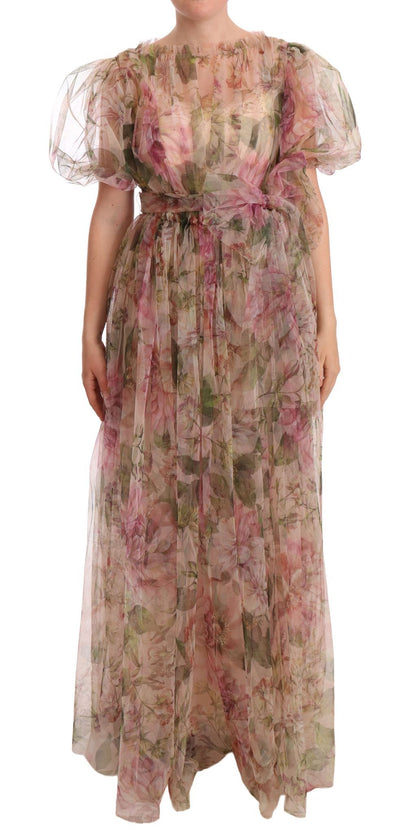 Dolce & Gabbana Langes Maxikleid mit Blumendruck in Multicolor