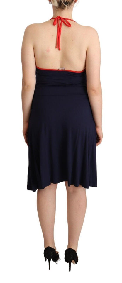 Roccobarocco Marineblaues ärmelloses Etuikleid Midikleid