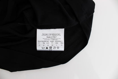 Roccobarocco Schwarzes verschönertes Jersey-Mini-Etuikleid