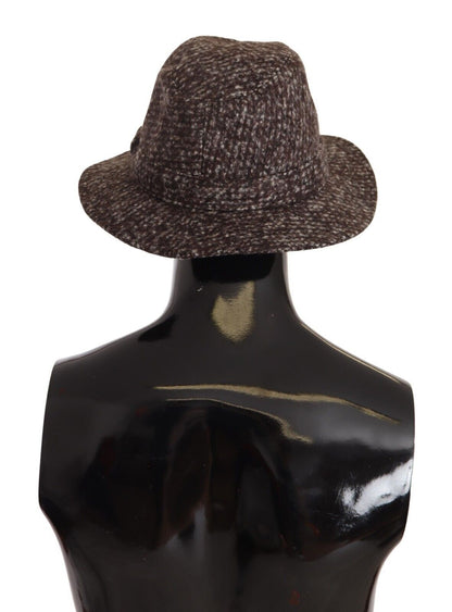 Dolce & Gabbana Grauer Melange-Mischgewebe-Tweed-Hut