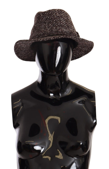Dolce & Gabbana Grauer Melange-Mischgewebe-Tweed-Hut
