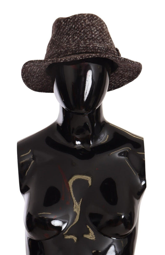 Dolce & Gabbana Grauer Melange-Mischgewebe-Tweed-Hut
