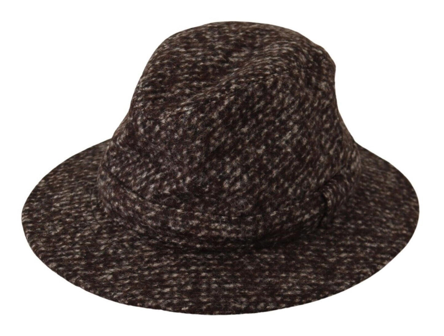 Dolce & Gabbana Grauer Melange-Mischgewebe-Tweed-Hut