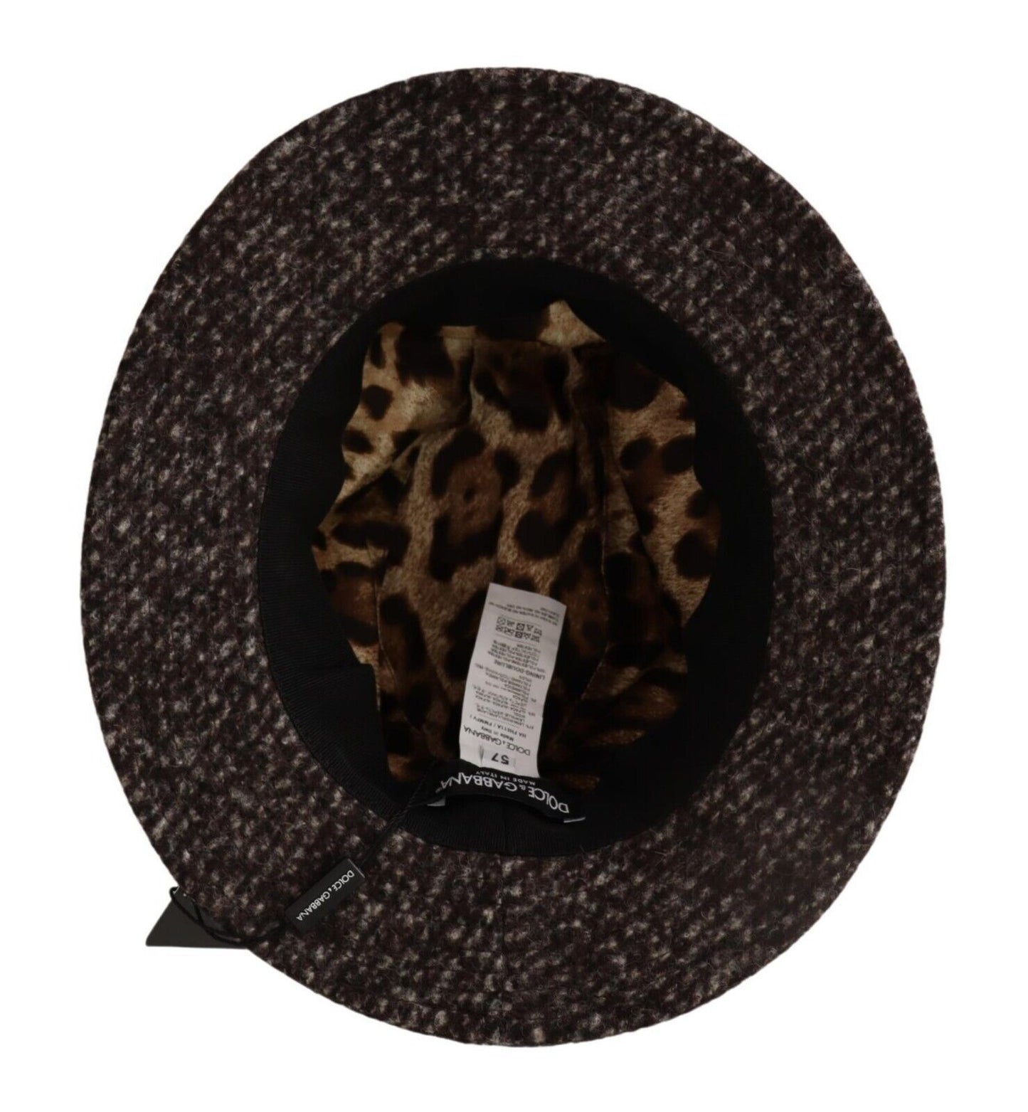 Dolce & Gabbana Grauer Melange-Mischgewebe-Tweed-Hut