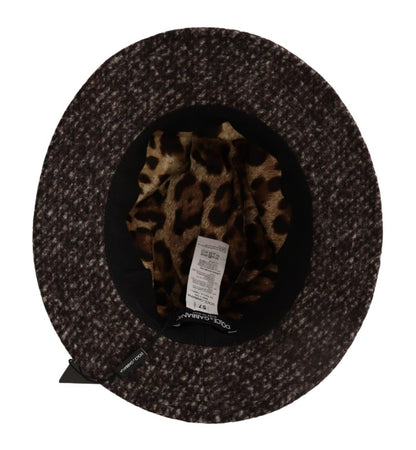 Dolce & Gabbana Grauer Melange-Mischgewebe-Tweed-Hut