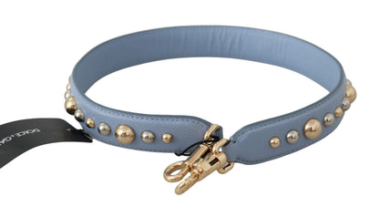 Dolce & Gabbana Blaue Lederhandtasche Accessoire Schulterriemen