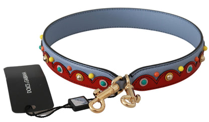 Dolce & Gabbana Blue Leather Shoulder Strap