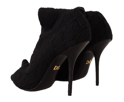 Dolce & Gabbana Schwarze Stretch-Socken Kniestrümpfe Schuhe