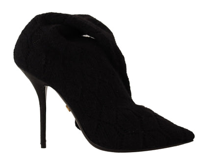 Dolce & Gabbana Schwarze Stretch-Socken Kniestrümpfe Schuhe