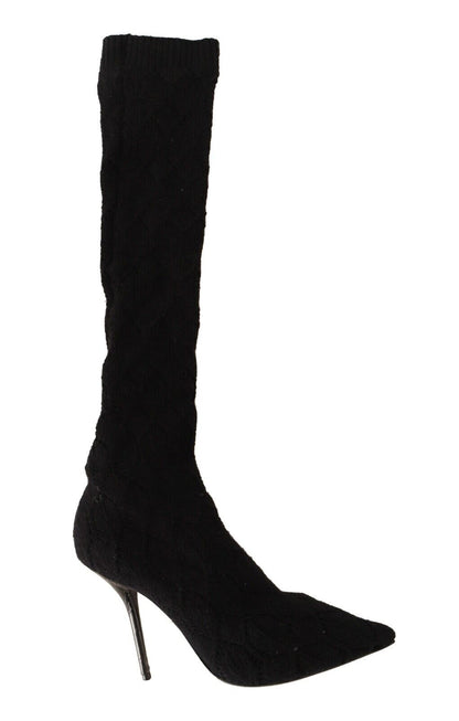 Dolce & Gabbana Schwarze Stretch-Socken Kniestrümpfe Schuhe