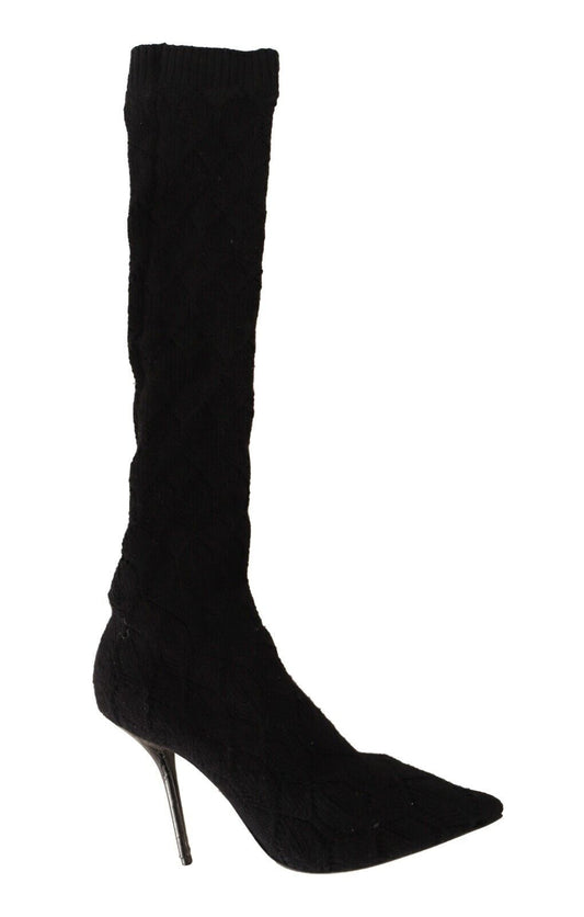 Dolce & Gabbana Schwarze Stretch-Socken Kniestrümpfe Schuhe