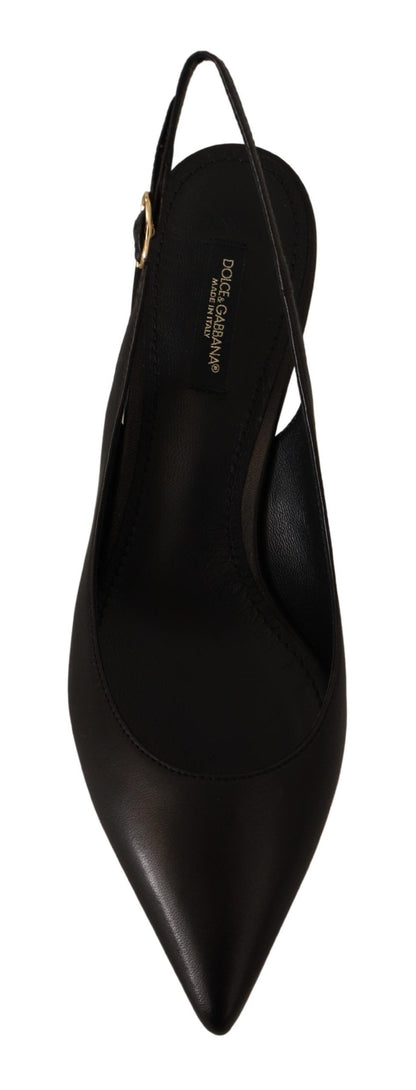 Dolce & Gabbana Schwarze Slingback-Pumps aus Leder